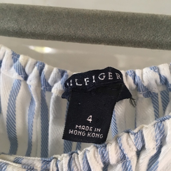 Blue and white nautical top can be off the shoulde - Picture 2 of 4